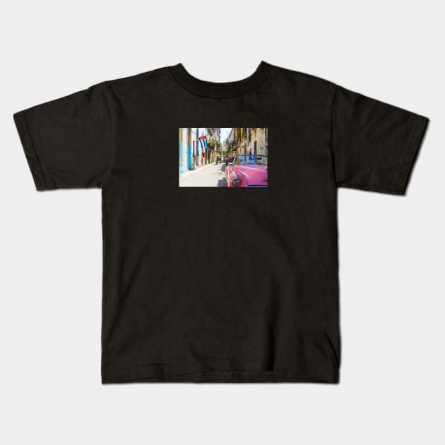 Colourful Havana street Kids T-Shirt by opticpixil